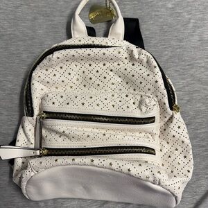 Steve Madden White Small Backpack with Gold Stars